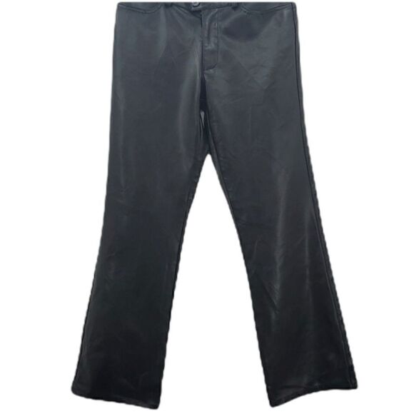 Mavi Chrissy Black Faux Leather Pants  Boot Cut Leg, Front Pockets. Retro 31/30 - Picture 14 of 16
